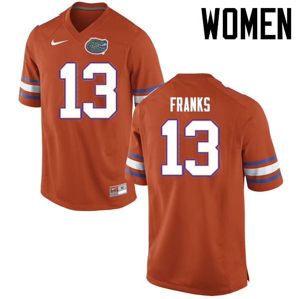 Florida Gators Women #13 Feleipe Franks College Football Jerseys Orange